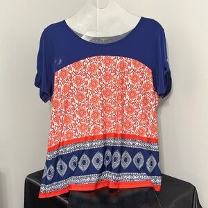 Espresso short sleeve multi color top size XL